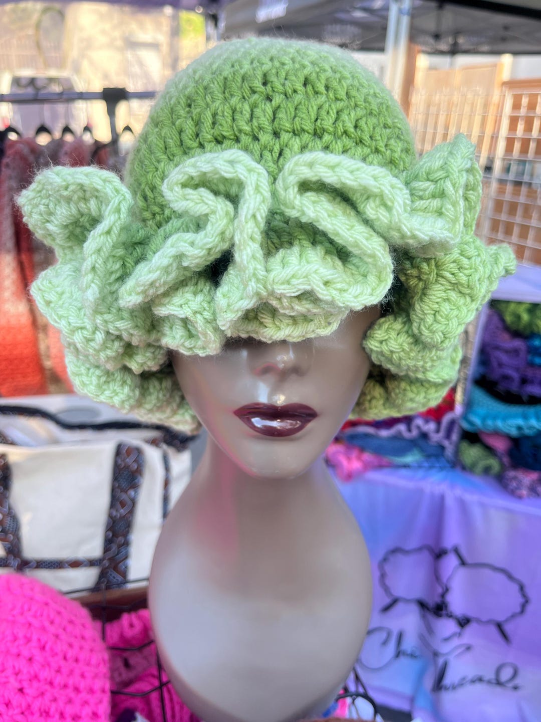 Ombre Green Ruffle Hat - Unique, Colorful Bucket Hat - Etsy
