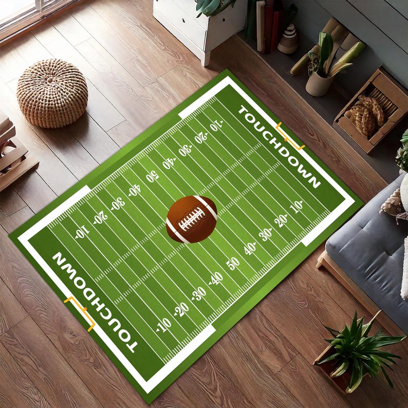 Touchdown Rugs American Football Rug – Team Logo Design, Kids & Teen Play Rug, Sports ...