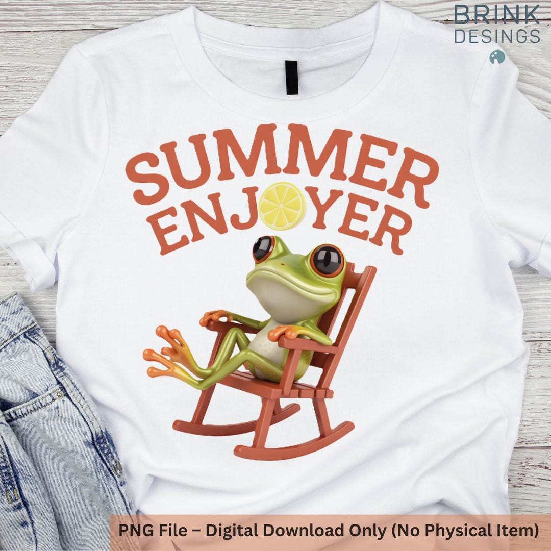 Summer Frog PNG | Cute Frog Clipart | Beach Frog Sublimation | Funny ...