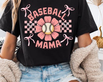 Retro baseball Mama PNG I baseball Coquette Bow PNG I Retro baseball I Baseball Mom Sublimation Design I Printable Baseball Graphic