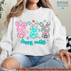 Easter Bunny PNG | Cute Bunny Clipart | Sublimation PNG | Bunny with Eggs PNG | Digital Download |  Bunny Graphic | Printable Easter Design