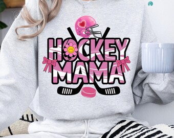Hockey Mama PNG, Sports Mom Sublimation Design, Hockey Mom Clipart, Digital Download, Printable Graphic for Shirts, Mom Life PNG