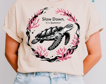Summer turtle design PNG | Sea Turtle Sublimation Design | Beach shirt print PNG | Ocean Turtle PNG | Beach sublimation design