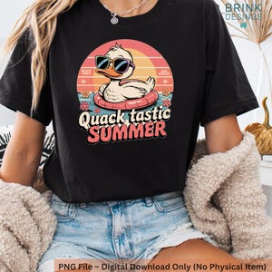 Zomerontwerp grappige eend I Shirt grappige eend, png I Retro zomereend, graphic I Zomerse sfeer, png I Sublimatieontwerp