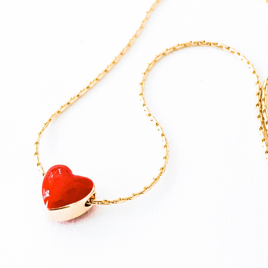 Heart Necklace for Kids Valentine Necklace for Girls Etsy New Zealand