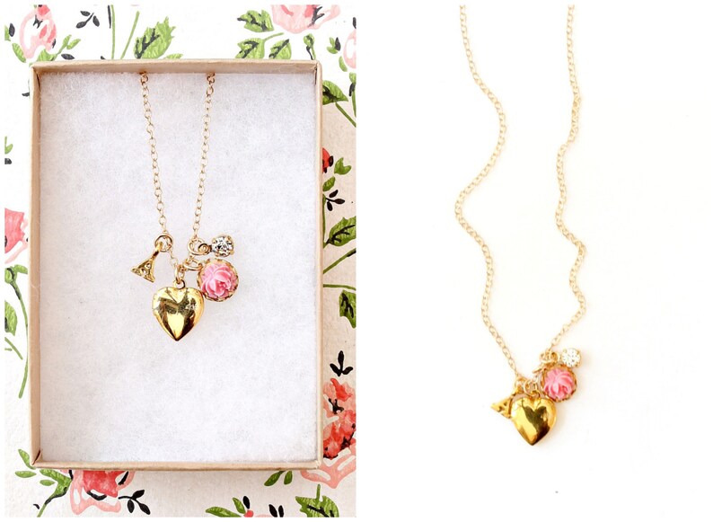 Flower girl locket Heart locket necklace Personalized locket Heart locket Girls locket necklace Locket necklace Girls locket
