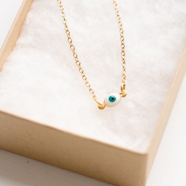 Flower Girl Necklace Girls necklace Gold Filled Necklace Tiny Evil Eye Necklace necklace for girls simple gold necklace