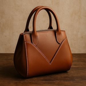 Sculpted Leather Handtasche Pattern - PdF, SVG, DXF - DIY Locke-inspirierte Geldbörse mit gebogener Silhouette & Reißverschluss - Anleitung inklusive
