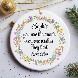 personalized aunt ornament, Gift for auntie,Christmas ornament for aunt, pregnancy announcement for sister, new aunt Gift,1st Christmas gift