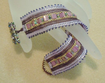 PATRÓN Pulsera Puente Tila tejido de cuentas espiga