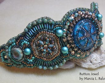 Patroon Tutorial Button Jewel Bead Borduurmanchetarmband