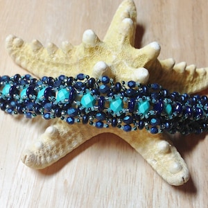 PATTERN Darlings Laced Up Bracelet 2 hole CzechMate lentil beads