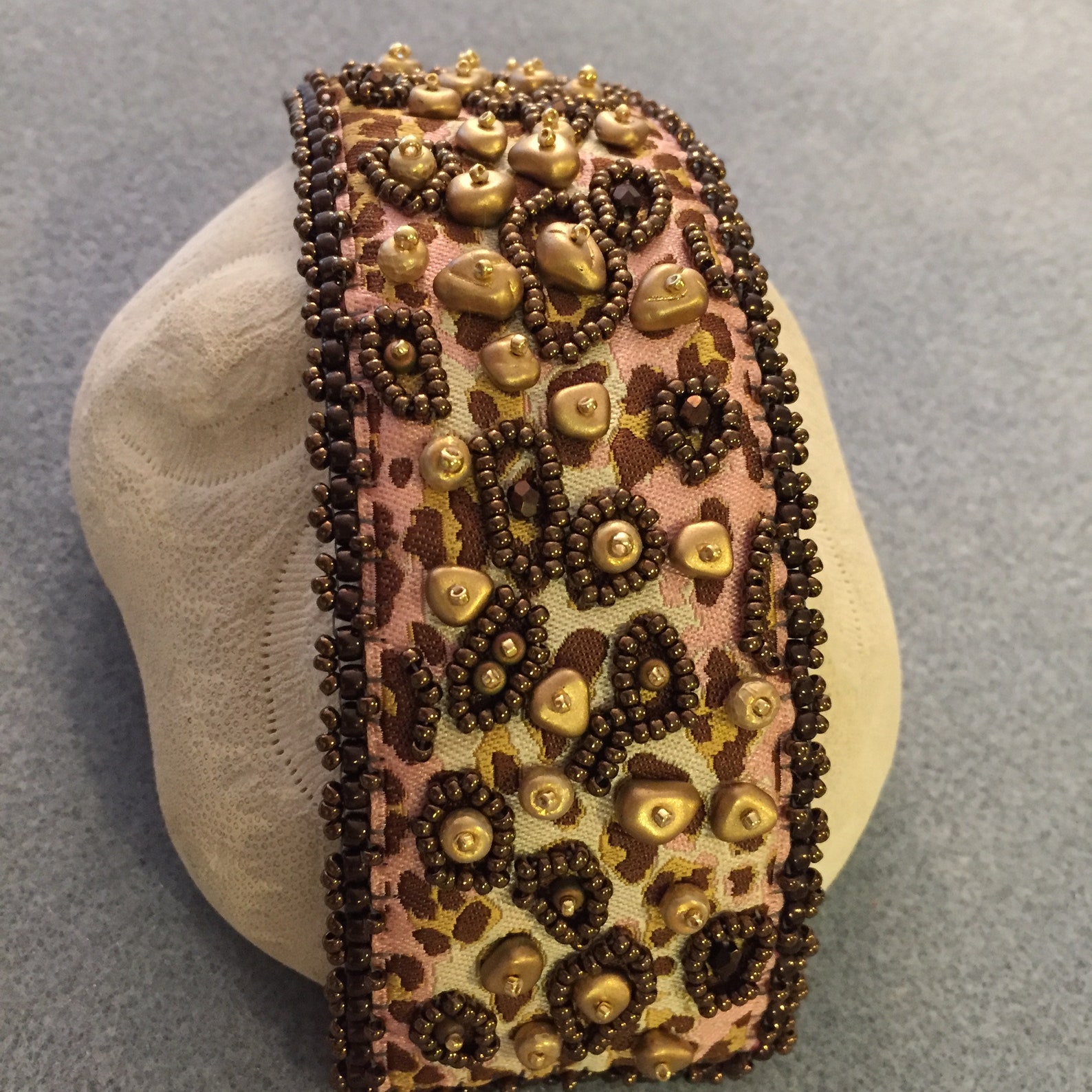 Pattern Tutorial Ribbon Foundation Bead Embroidery Cuff Bracelet With ...