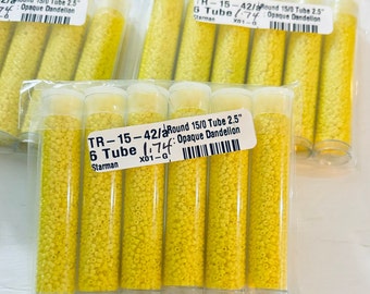 Bundle of 6 Seed bead tubes 15/0 Toho Opaque Dandelion Yellow 42