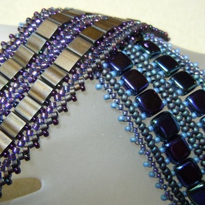 Pattern for CzechMate Tile or Tila Double Wide Herringbone Bracelet