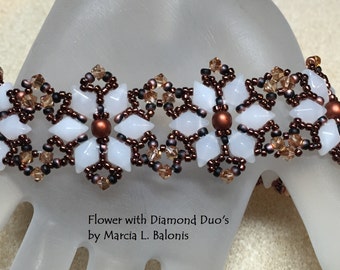 PATTERN Diamond Duo Bouquet bracelet Tutorial