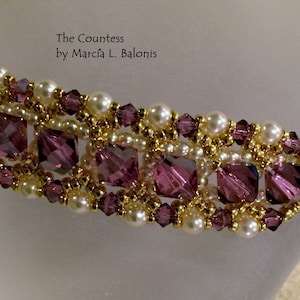 PATRÓN Tutorial Pulsera La Condesa Perlas Cristales BICÓN