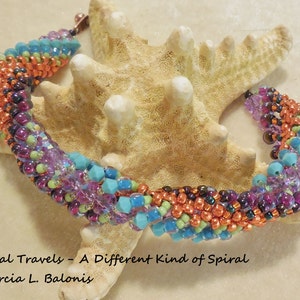 PATTERN Tropical Travels- A different kind of spiral with crystals and seed beads Tutorial