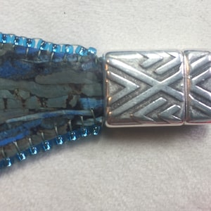Metallic bracelet clasps flat-ish for bead embroidery or other