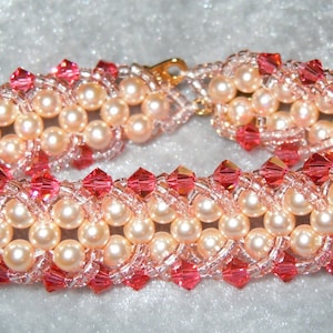 PATTERN Do the Two Step Bracelet Bead Weaving RAW Pearls Crystals