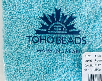 Seed bead 250gm bag 11/0 2117 Silver lined milky aqua Toho