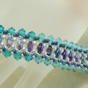 PATTERN Flat Spiral bracelet with CzechMate Bricks or SuperDuo beads bead weaving image 5