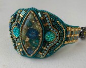 Chameleon Bead Embroidery Cuff Bracelet Pattern Tutorial (PDF Pattern)