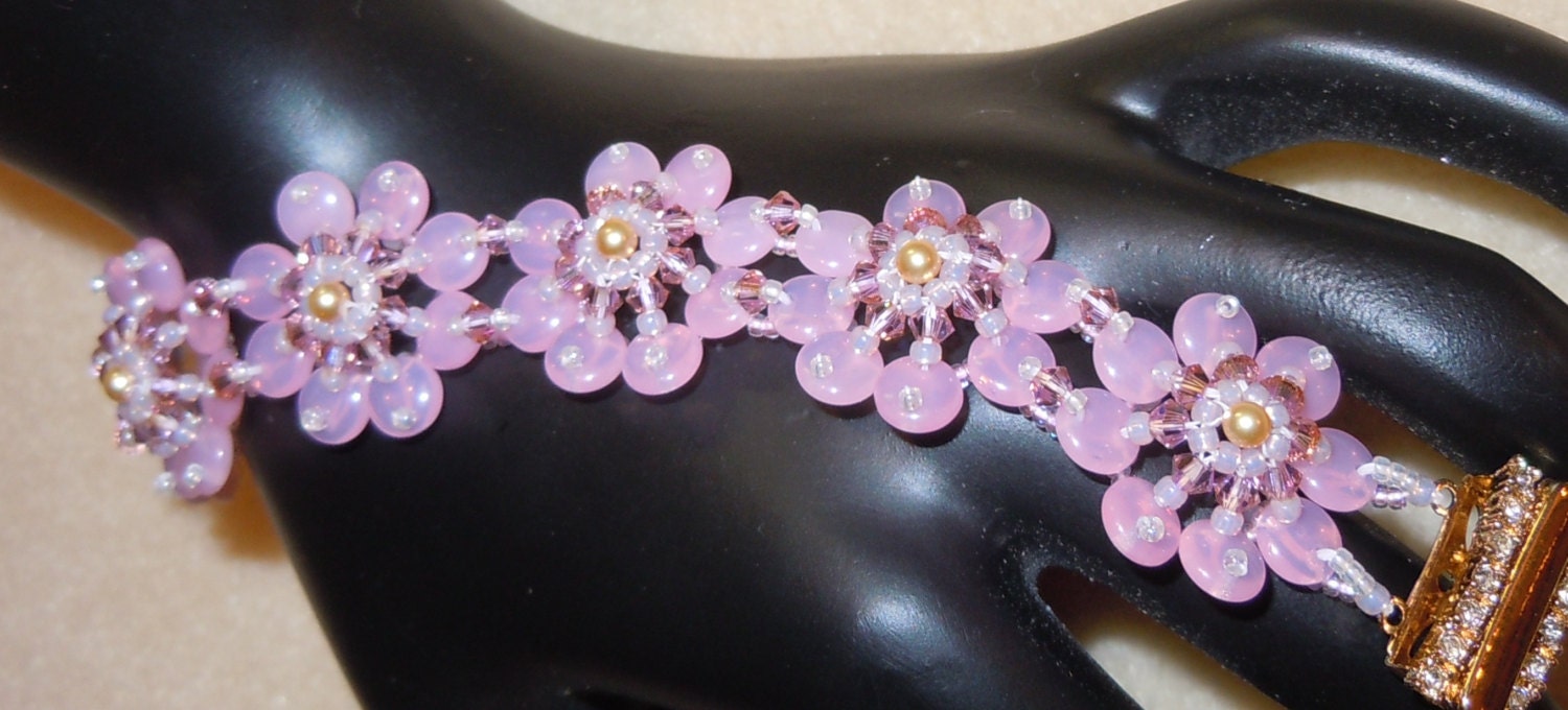 PATTERN Pearls on Posies Lentil Flower Bracelet 2 Hole - Etsy