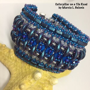 KIT and PATTERN Caterpillar on a Tile Road Bracelet Cuff - Etsy