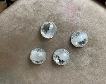 Vintage #307 Art Stones 6 pieces 18mm Swarovski Rare White Givre foiled