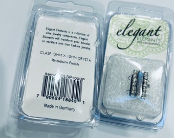 Elegant Elements 2 hole box bracelet slide in clasps NEW German crystals