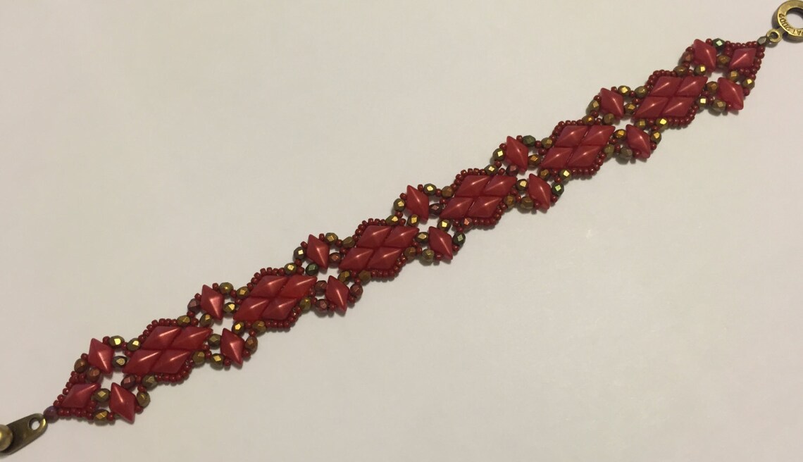 PATTERN Diamonds Duo and Wings bracelet Tutorial Etsy