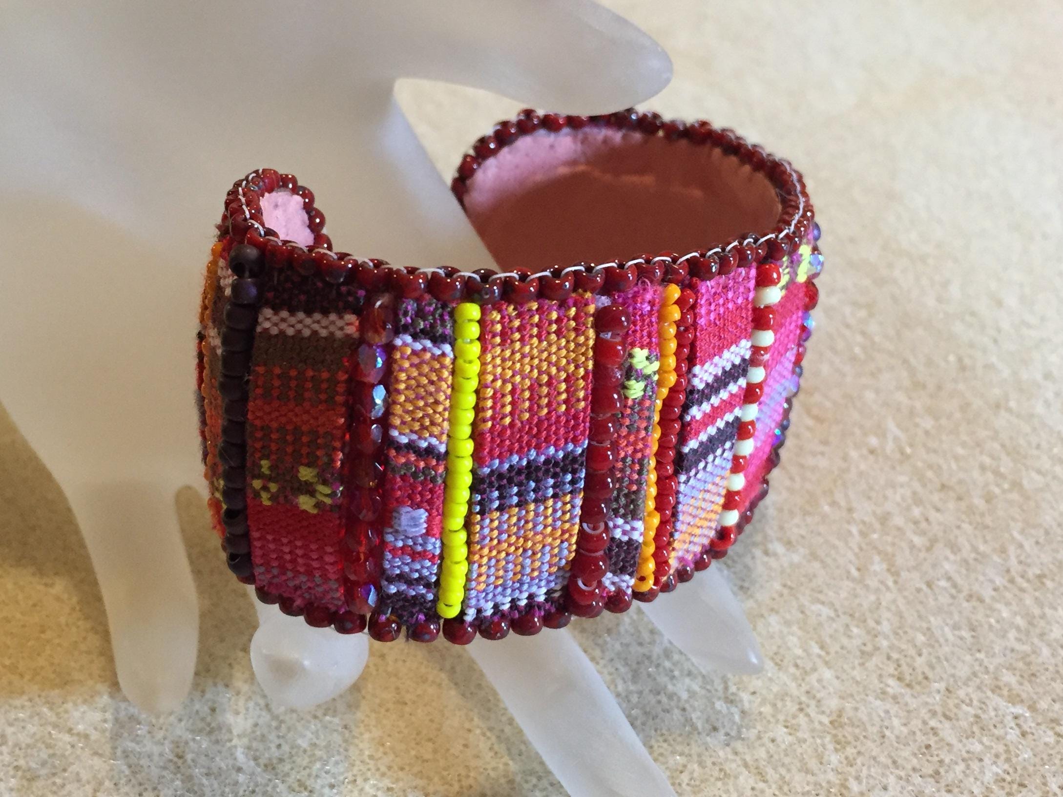Tutorial Pattern Cuff Bead Embroidery Bracelet Finished Handmade ...