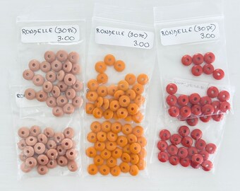 Czech donut 3x8mm donut beads