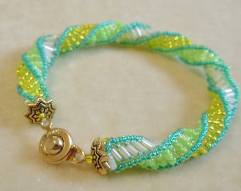 PATTERN Tutorial African Helix Bead Weaving Sprial Bracelet