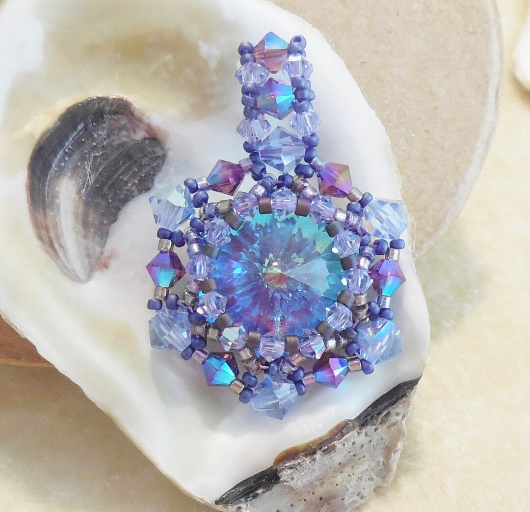Enchanted Rivoli Pattern PATTERN Claudia's Rivoli Crystal Pendant 18mm Swarovski or Luna Soft - Etsy