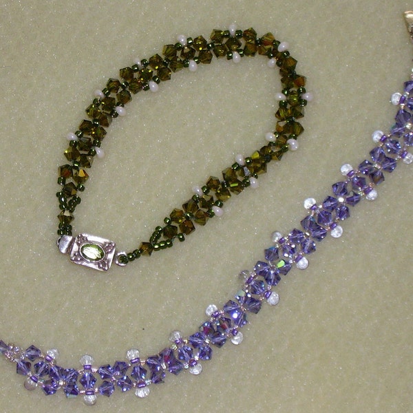 PATTERN for Bead Weaving Delicate Drops of Color using Crystals