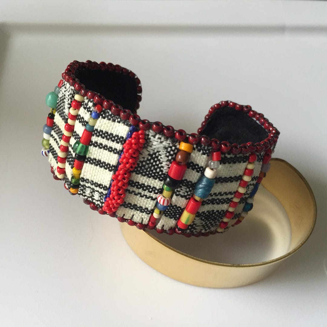 Tutorial Pattern Cuff Bead Embroidery Bracelet Finished Handmade ...