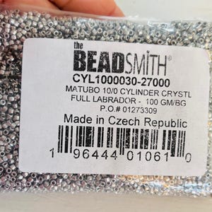 Matubo NOT Delica 10/0 Cylinder seed beads 100 gram bag Crystal Full Labrador