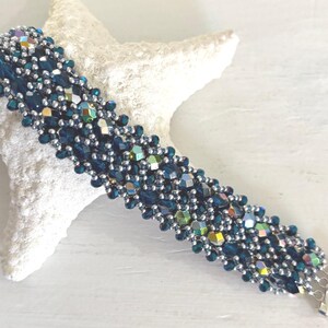 KIT and pattern for NEW color Twinkles with Merriment flat spiral double bracelet beads