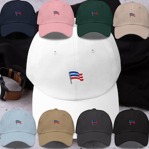 Minimalistische USA-Flagge gestickte Dad-Hut-Baseballmütze 4. von Juli Hut Vateristische minimale einfache Kappe amerikanische Flaggen-Hut für Männer und Frauen