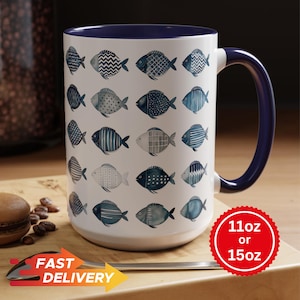 Watercolor Fish Coffee Mug: Fun Nautical Decor, Ocean Lover Gift