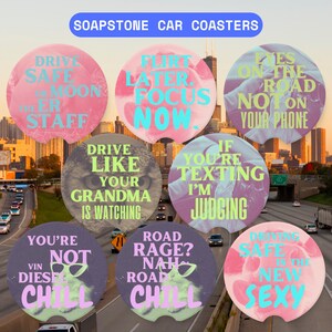 Funny Quote Car Coasters Fun Gift Idea Gift for Friends and Family Car Accessory Gift for Drivers Coaster Car Gifts