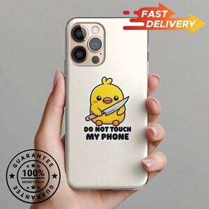 Cute Kawaii iPhone Slim Case Simple Minimal Funny Humor Do Not Touch My Phone Slim Cover Gift for iPhone 11 - 16 models Teen Youth Gifts