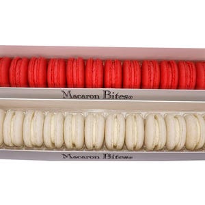 Red Velvet and Vanilla Macaron Cookie Gift Box, 24 Count