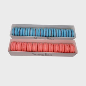French Macarons - Macaron Bites Blueberry and Strawberry Macarons, 24 Count
