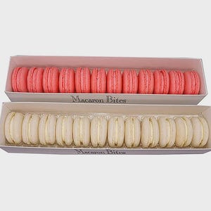 Macaron Bites Strawberry and Vanilla Macarons, 24 Count