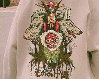 Vintage Princess Mononoke Shirt, Sweatshirt, Hoodie, Studio Ghibli Characters Youth Toddler Tee, Gift for Anime Lovers, Y2K Japanese Culture