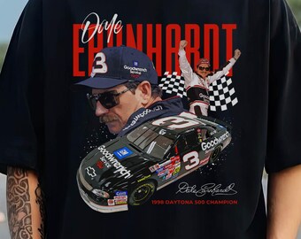 Vintage Dale Earnhardt 1998 Daytona 500 Champion T-Shirt, Nascar Winston Cup Series Shirt, 90s Racing Car Tee, Gift For Dad Mom