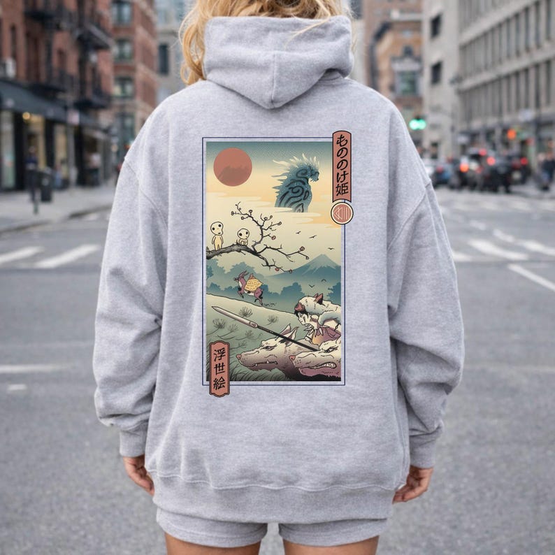 Vintage Princess Mononoke Shirt, Studio Ghibli Characters, Ashitaka, Kodama, Gift for Anime Lovers, Y2K Japanese Streetwear, Miyazaki Hayao image 6